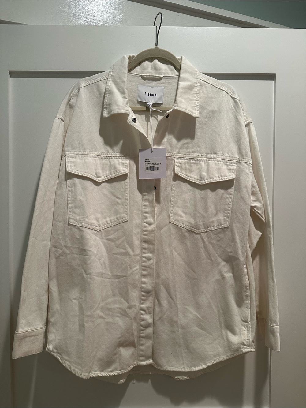 NEW PISTOLA mandy oversized shacket in macadamia
